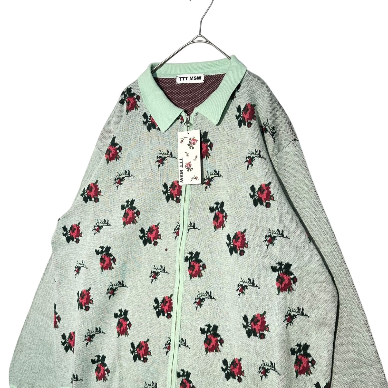 TTT_MSW フラワーニットポロ TTT MSW(ティーモダンストリートウエア) 20AW Flower Knit Polo Shirt