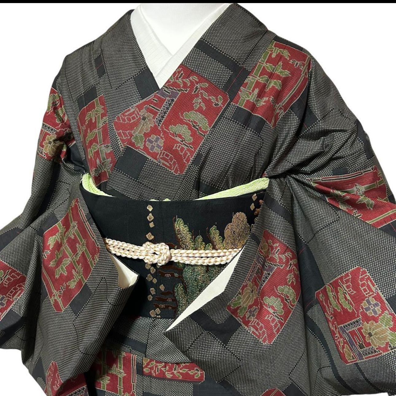 美品 袷 正絹 証紙付き 本場大島紬 フルセット 4点 158.5/64 - メルカリ