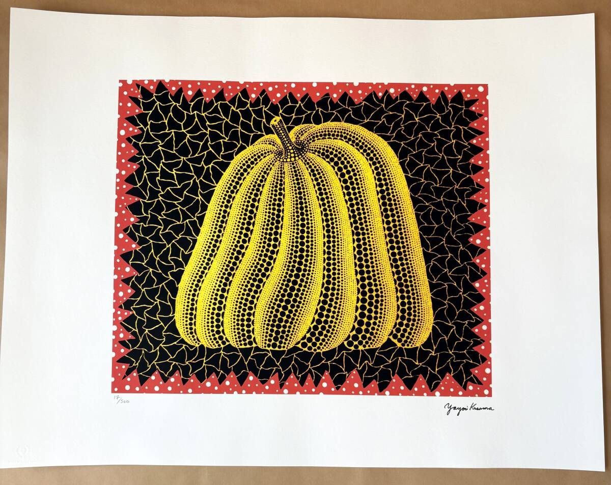 Yayoi Kusama 草間彌生《Pumpkin》サイン入りリトグラフ 限定500部 50