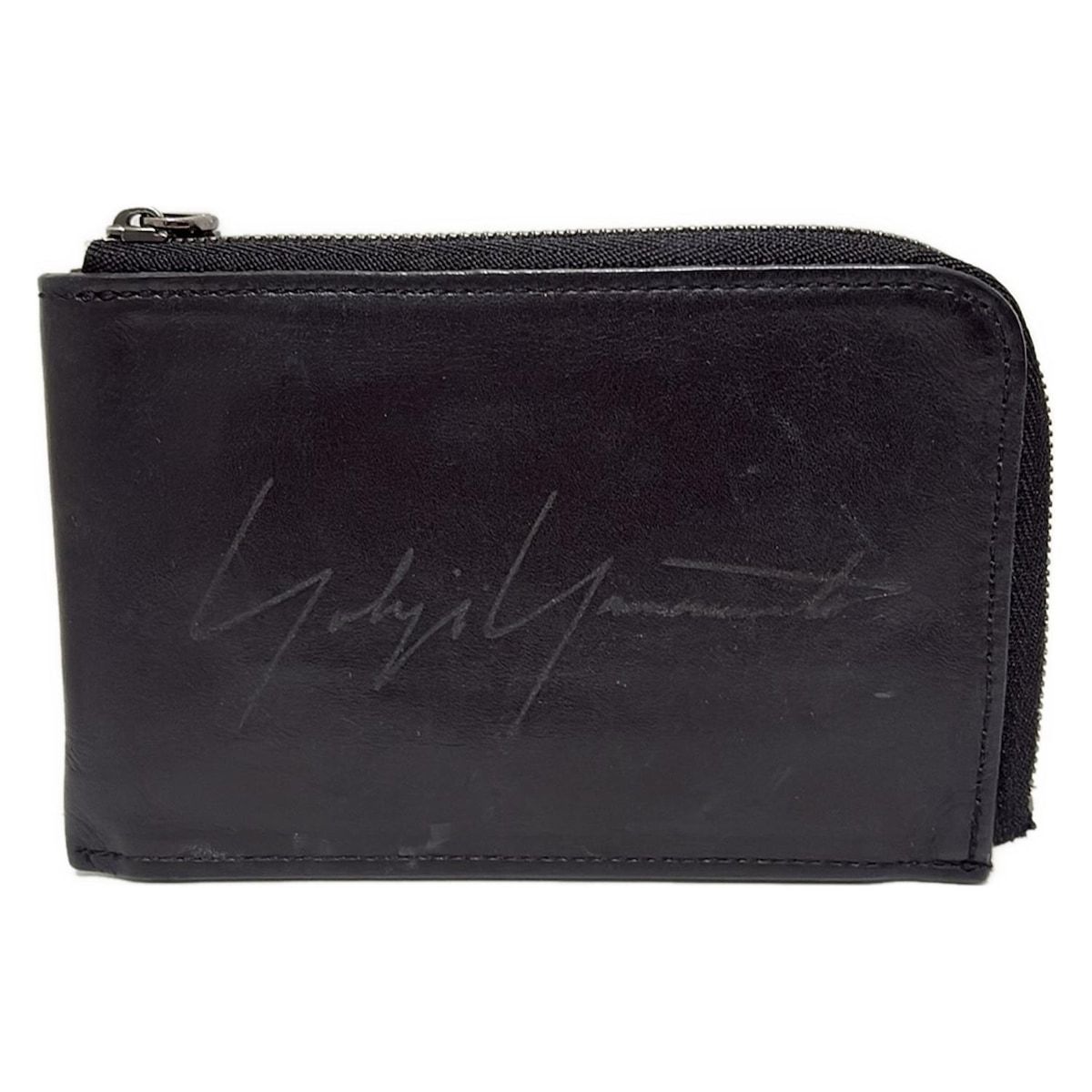 ヨウジヤマモト　黒レザー ケース・小銭入れ Yohji Yamamoto(ヨウジヤマモト) コインケース・小銭入れ(メンズ