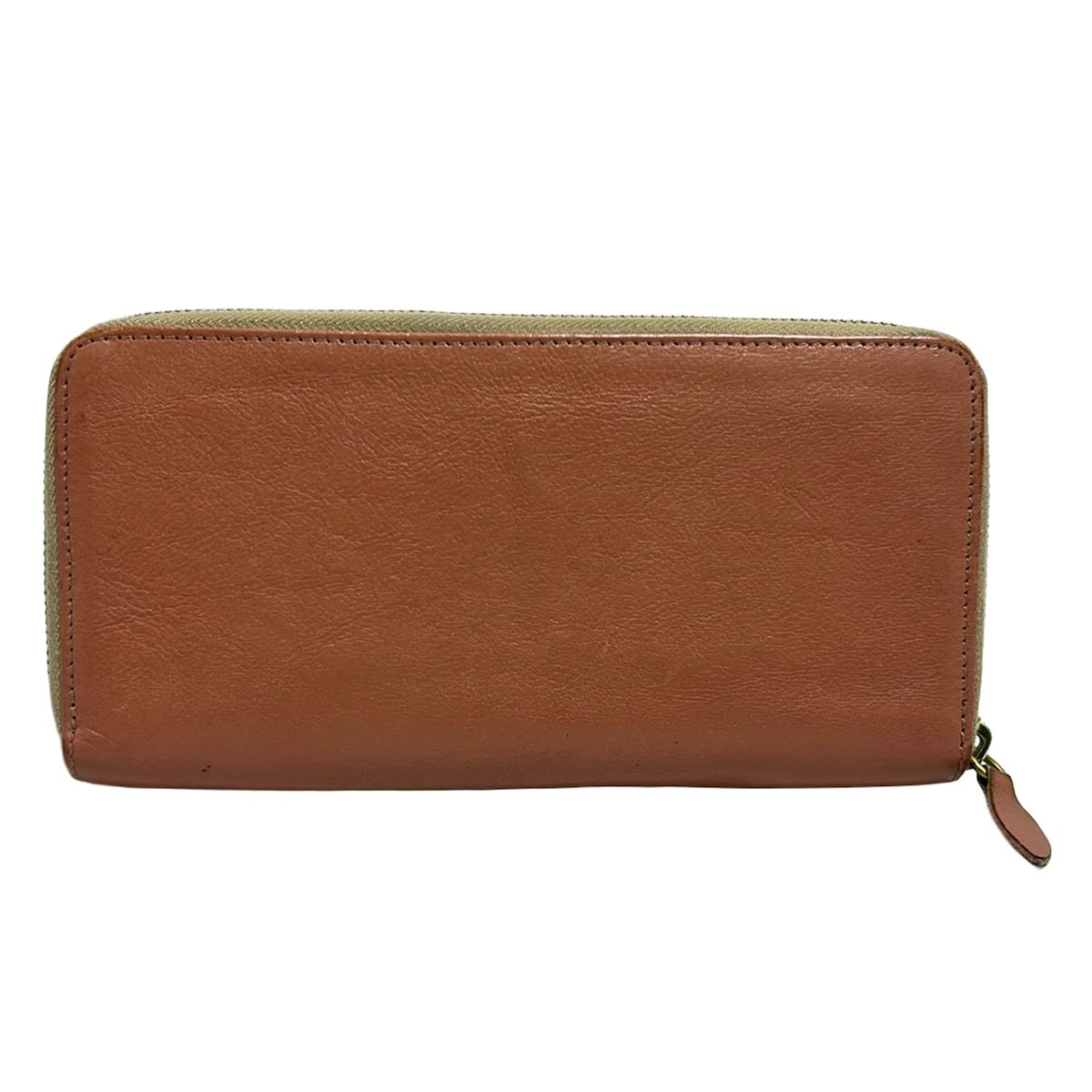 IL BISONTE イルビゾンテ 長財布 - ライトブラウン ラウンドファスナー レザー