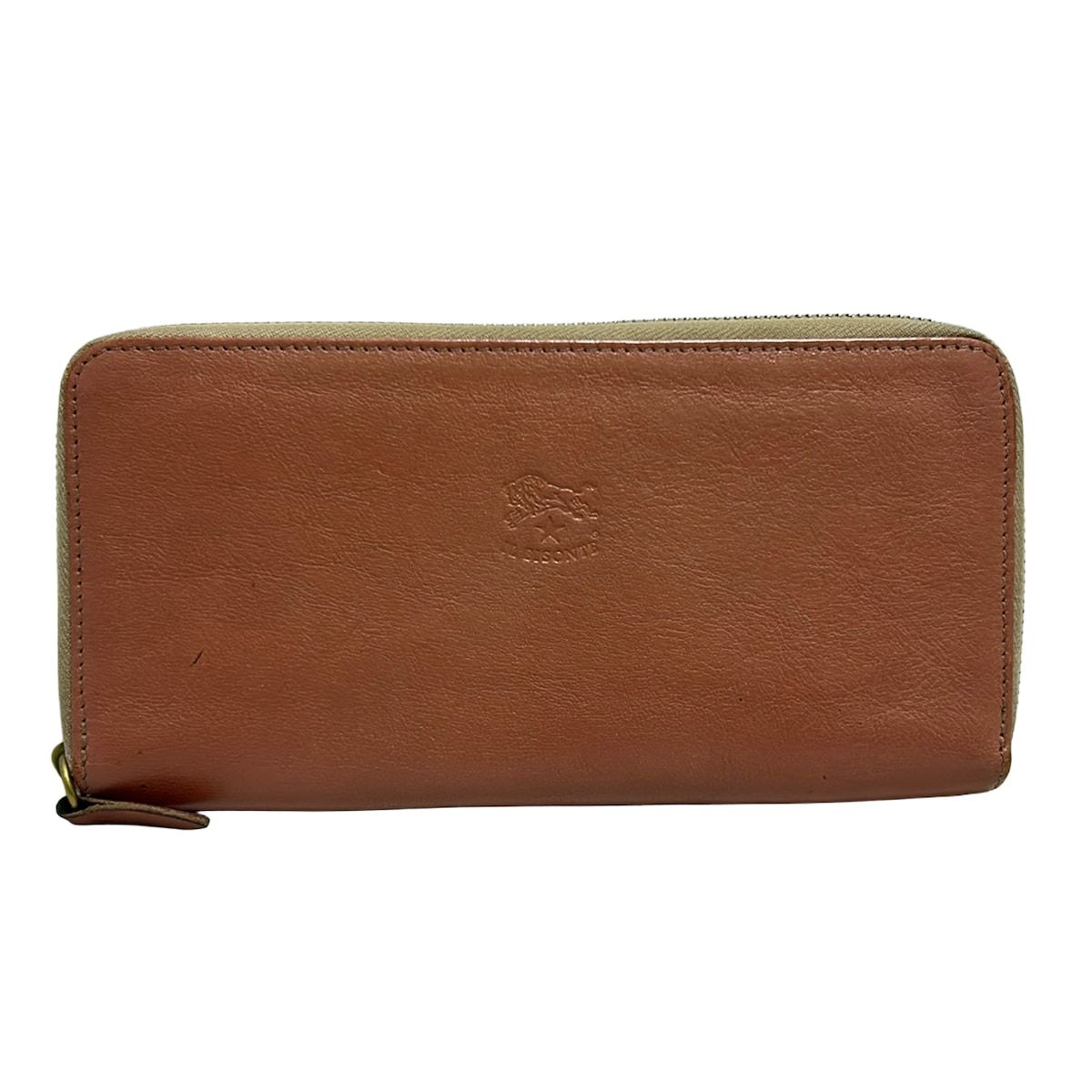 IL BISONTE イルビゾンテ 長財布 - ライトブラウン ラウンドファスナー レザー
