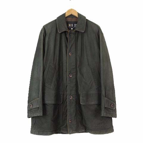 ダックス DAKS イタリア製 ヴィンテージ レザー コート ジャケット 革