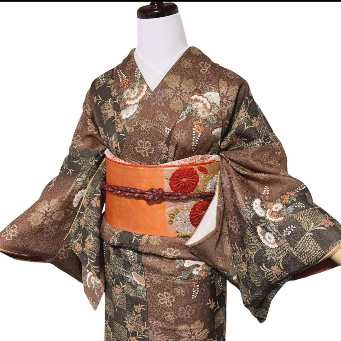 未使用 新品同様 美品 袷 正絹 友禅 縮緬 小紋 フルセット 4点 やまと