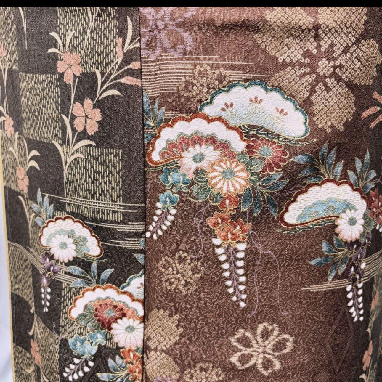 未使用 新品同様 美品 袷 正絹 友禅 縮緬 小紋 フルセット 4点 やまと