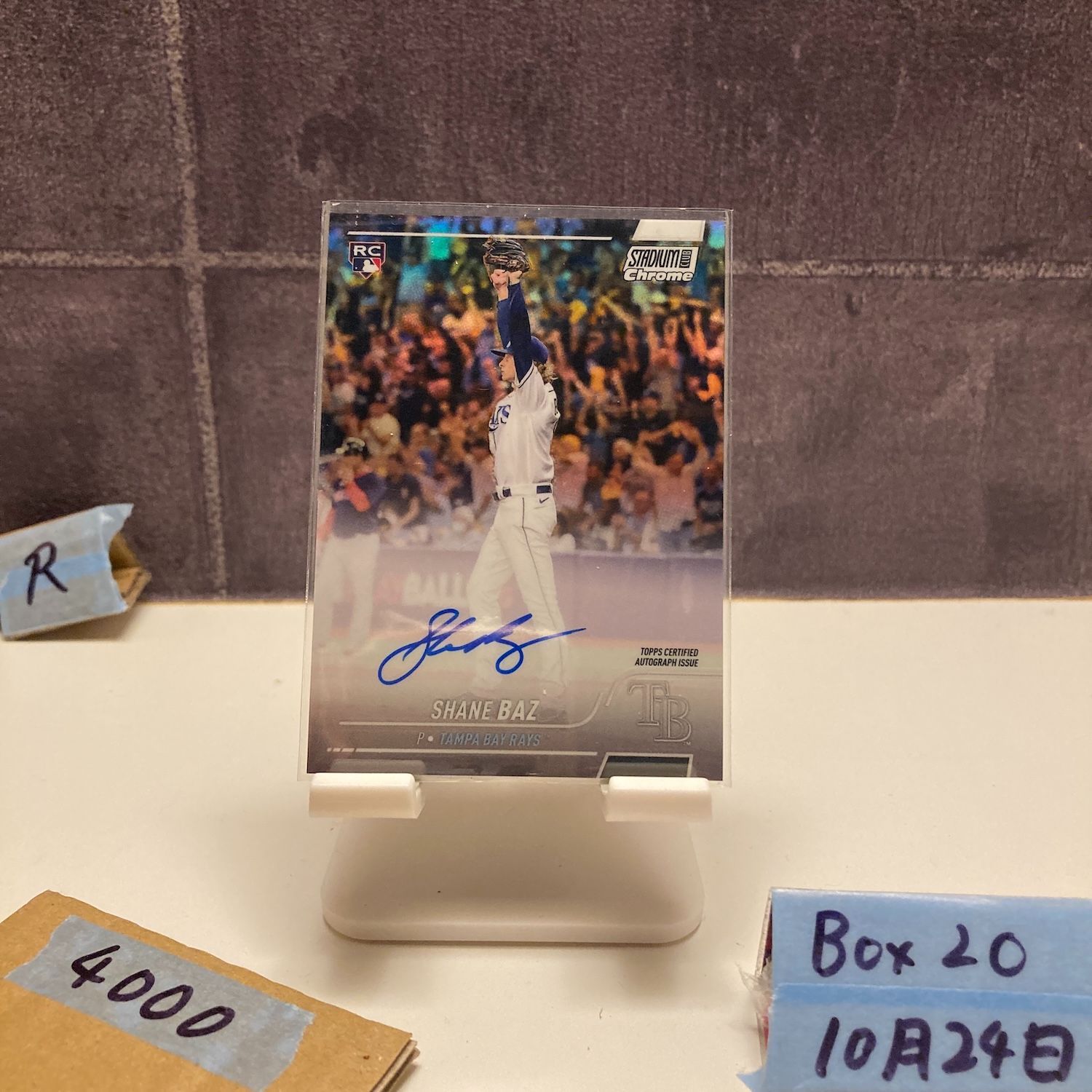 2022 Topps Stadium Club Chrome Shane Baz 直筆サインカード Tampa