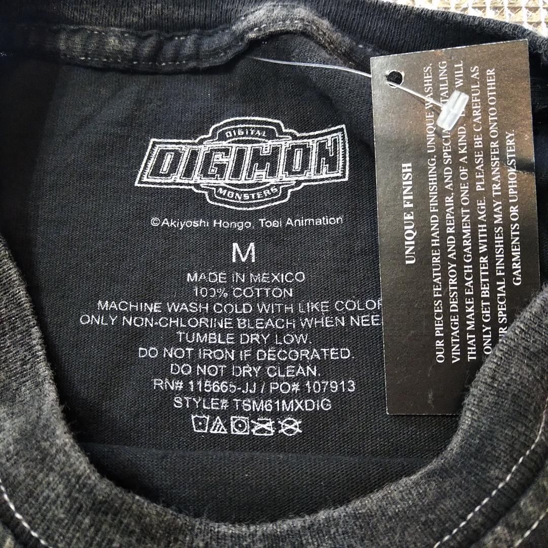 販売 デジタルモンスター ウォッシュ加工Tシャツ M 実寸XLくらい デジモン