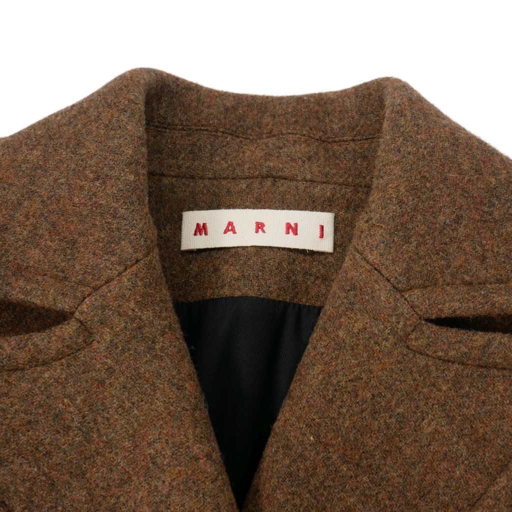 マルニ MARNI ウール ポンチョコート ケープ 40 茶 ブラウン - メルカリ