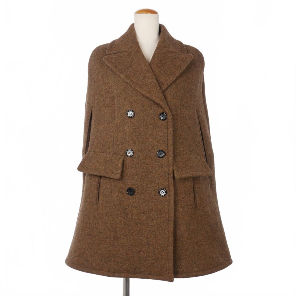 マルニ MARNI ウール ポンチョコート ケープ 40 茶 ブラウン - メルカリ