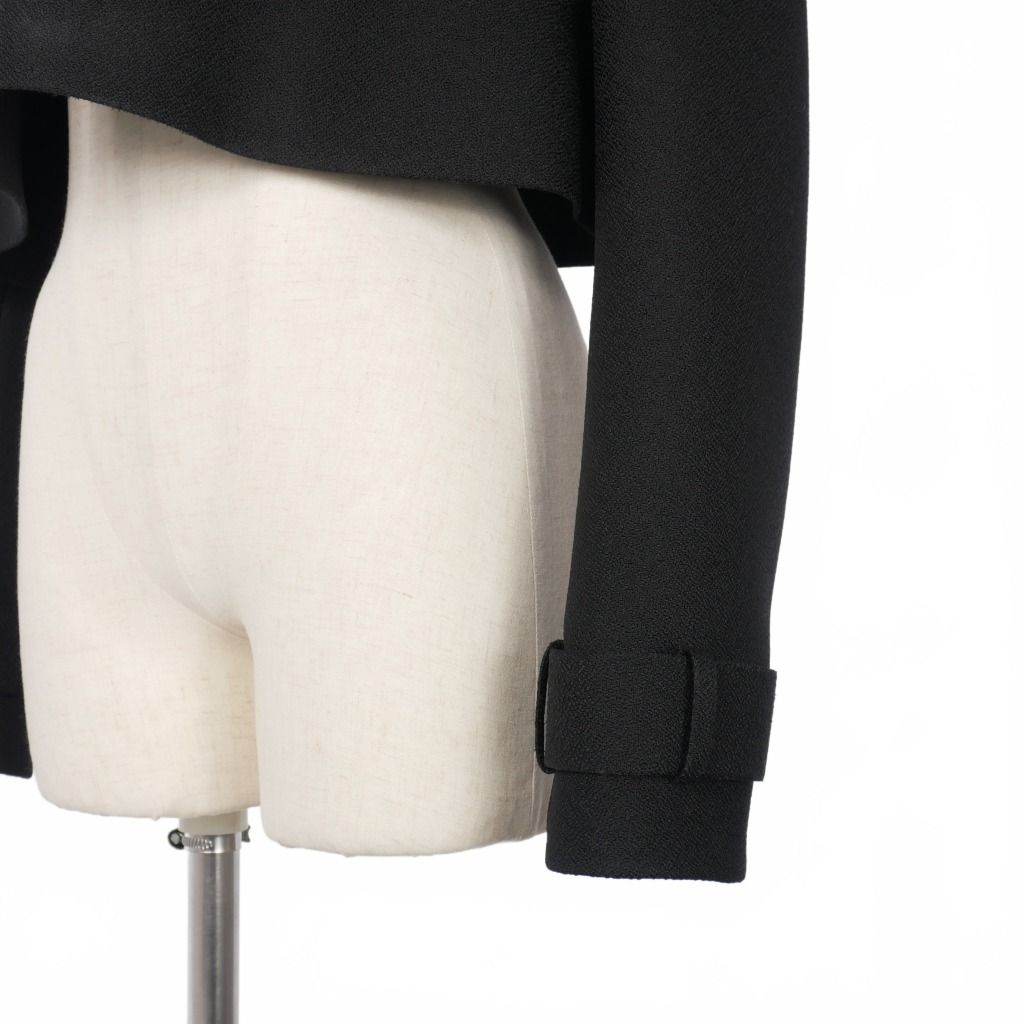  バレンシアガ アレキサンダーワン期 クロップド ショート トレンチ ジャケット 34 黒 ブラック トレンチコート スプリングコート ジャケット アウター