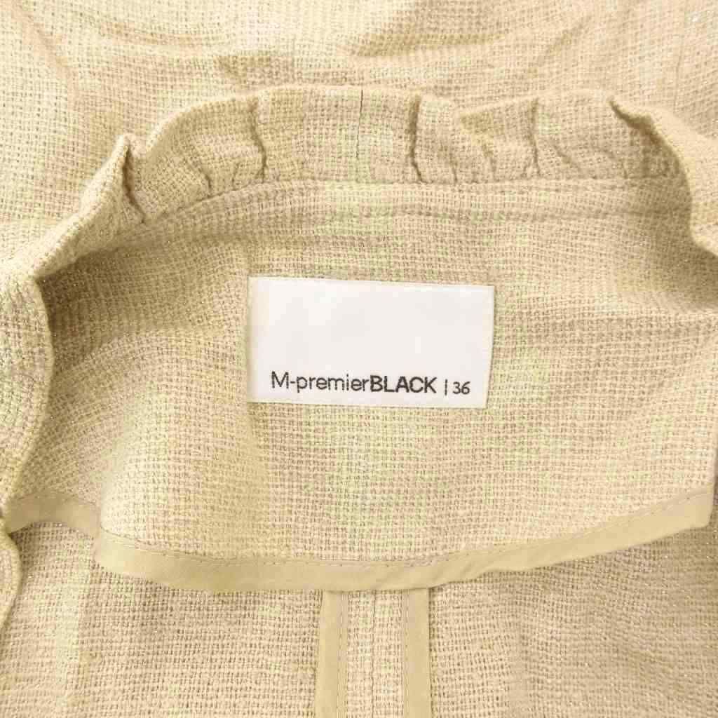 エムプルミエ ブラック M-Premier BLACK ノーカラージャケット シルク