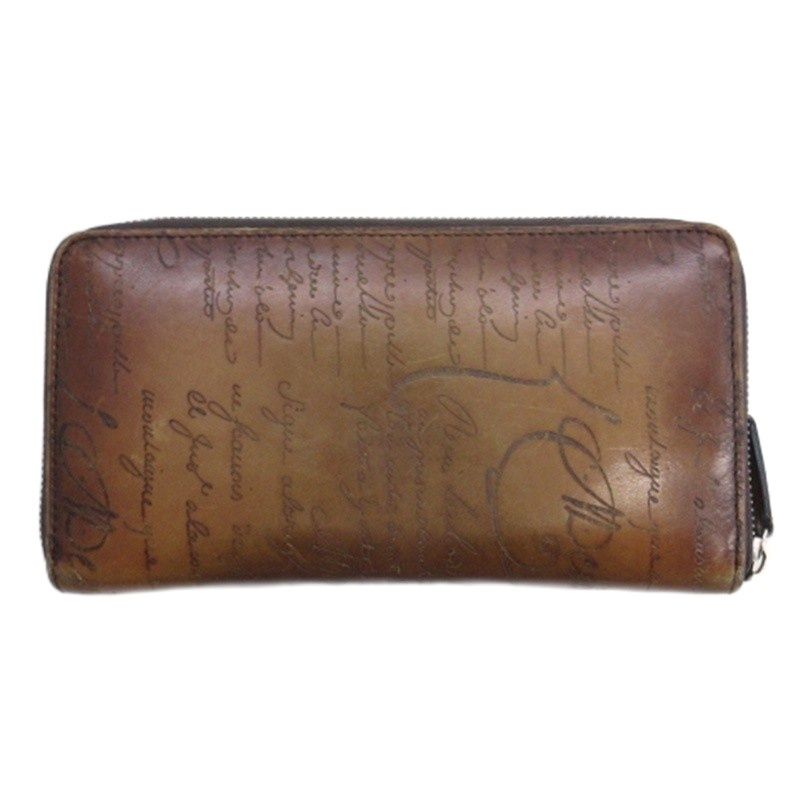 ベルルッティ Berluti カリグラフィ ラウンドファスナー 長財布 レザー ブラウン