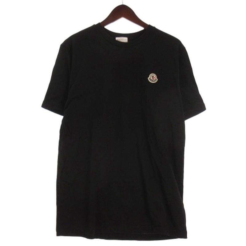 【中古】モンクレール MONCLER Tシャツ カットソー 半袖 ロゴ パッチ G20918C00055 ブラック L メンズ モンクレール MONCLER Tシャツ カットソー 半袖 ロゴ パッチ