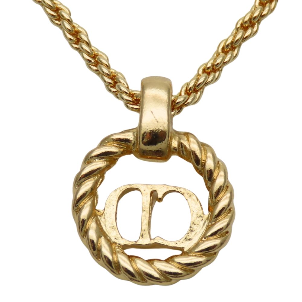 良い 【】 クリスチャンディオール ネックレス CDロゴ ツイスト メタル