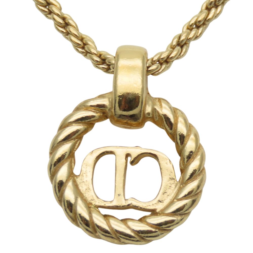 ディオール ネックレス ゴールドメッキ CDロゴチャーム ペンダント リボン ディオール ネックレス ゴールドメッキ CDロゴチャーム ペンダント リボン