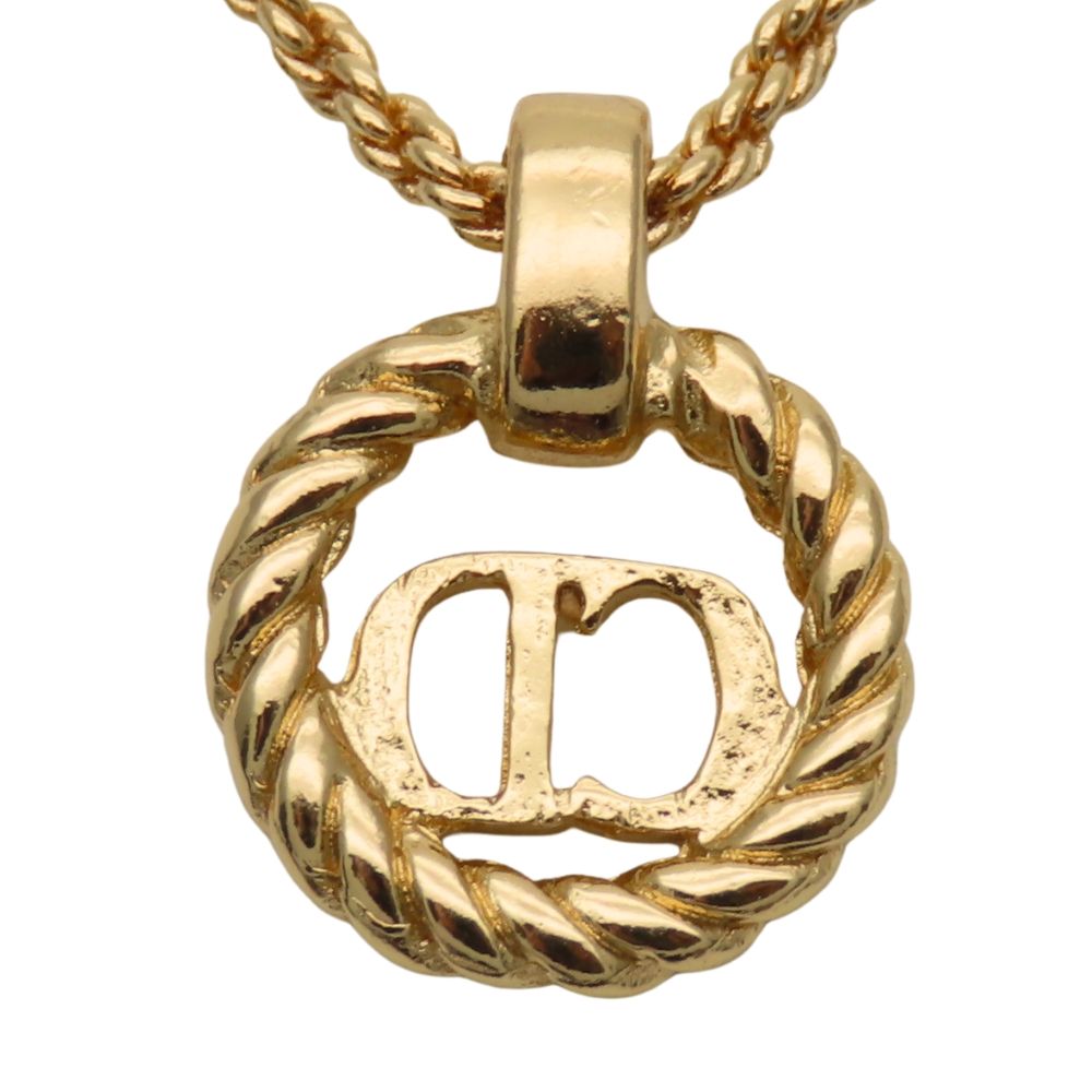 クリスチャンディオール ネックレス CDロゴ メタル ゴールド メッキ GP