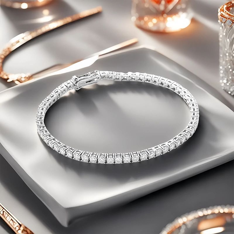 モアサナイト ブレスレット 3ミリ 18cm　【3BS18】 楽天市場】【Tennis Bracelet】 モアサナイト 3mm テニスブレス 18cm