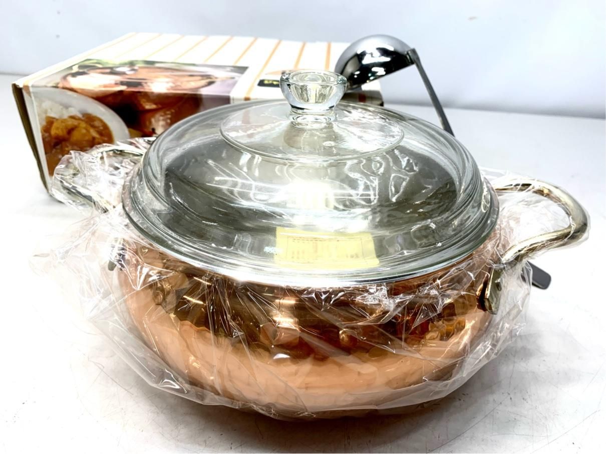 貴重 未使用 カレーポット 2.8L カッパーウェイブ 銅製 ジャンボカレー