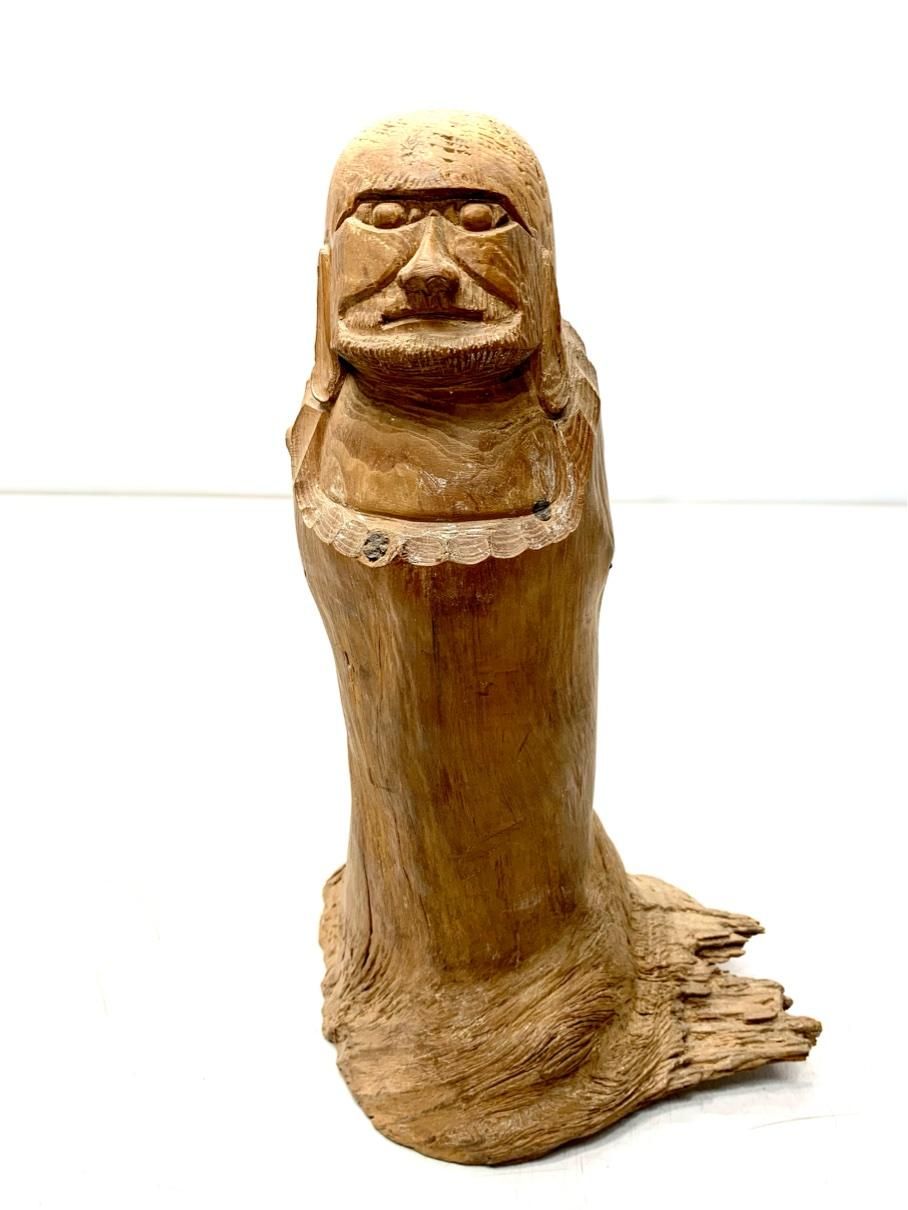 貴重 達磨大師 木彫り 一刀彫 置物 アンティークインテリア
