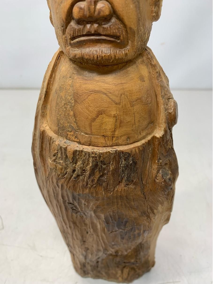 貴重 達磨大師 だるま 木彫り 一刀彫 置物 アンティークインテリア