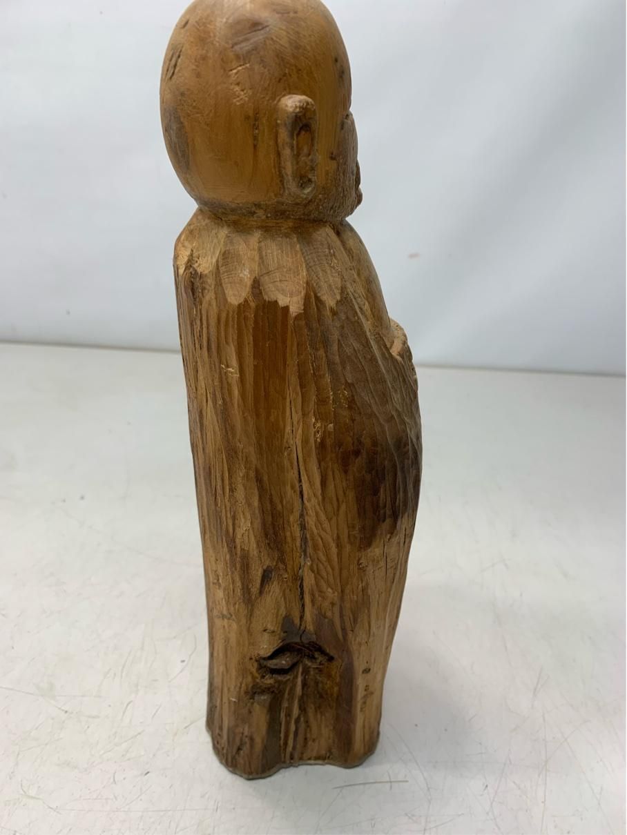 貴重 達磨大師 だるま 木彫り 一刀彫 置物 アンティークインテリア