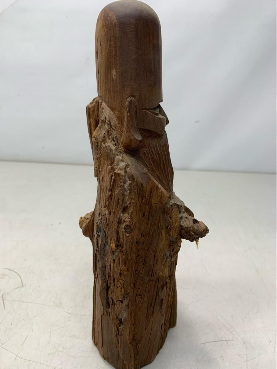 貴重 福禄寿 寿老人 七福神 木彫り 置物 アンティークインテリア