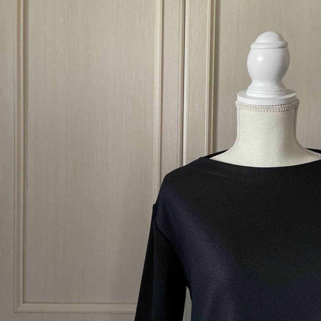 併売品 小さい 23区 ニジュウサンク ニット ワンピース 無地 32 黒 ブラック BLACK クロ くろ 長袖 お呼ばれ デート オフィスカジュアル 食事会 お出かけ 上品