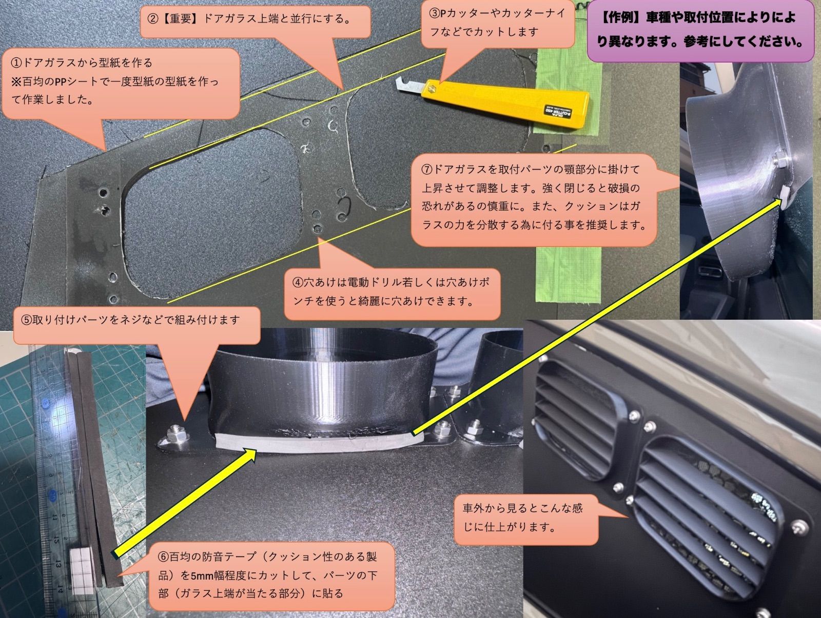 ⑤ 助手席ドア用 エコフロー ECOFLOW WAVE2 WAVE3専用 ダクト取付用 ⑤ 助手席ドア用 エコフロー ECOFLOW WAVE2 WAVE3専用 ダクト取付用