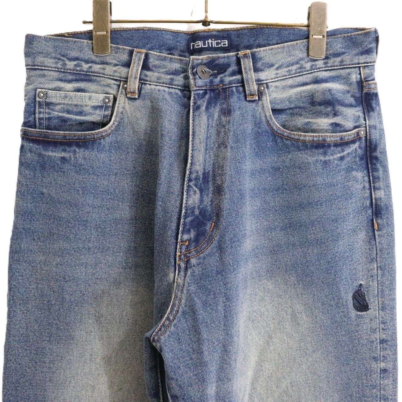 中古A】NAUTICA ノーティカ M メンズ デニム パンツ ワイド テーパード 