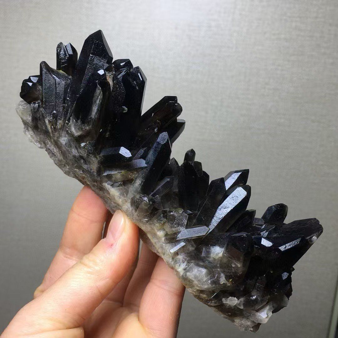  AAAAAAAA級 魔除け 天然モリオン 黒水晶 クラスターB1210 YS 1008 150C フラワーアレンジメント 置物 インテリア小物