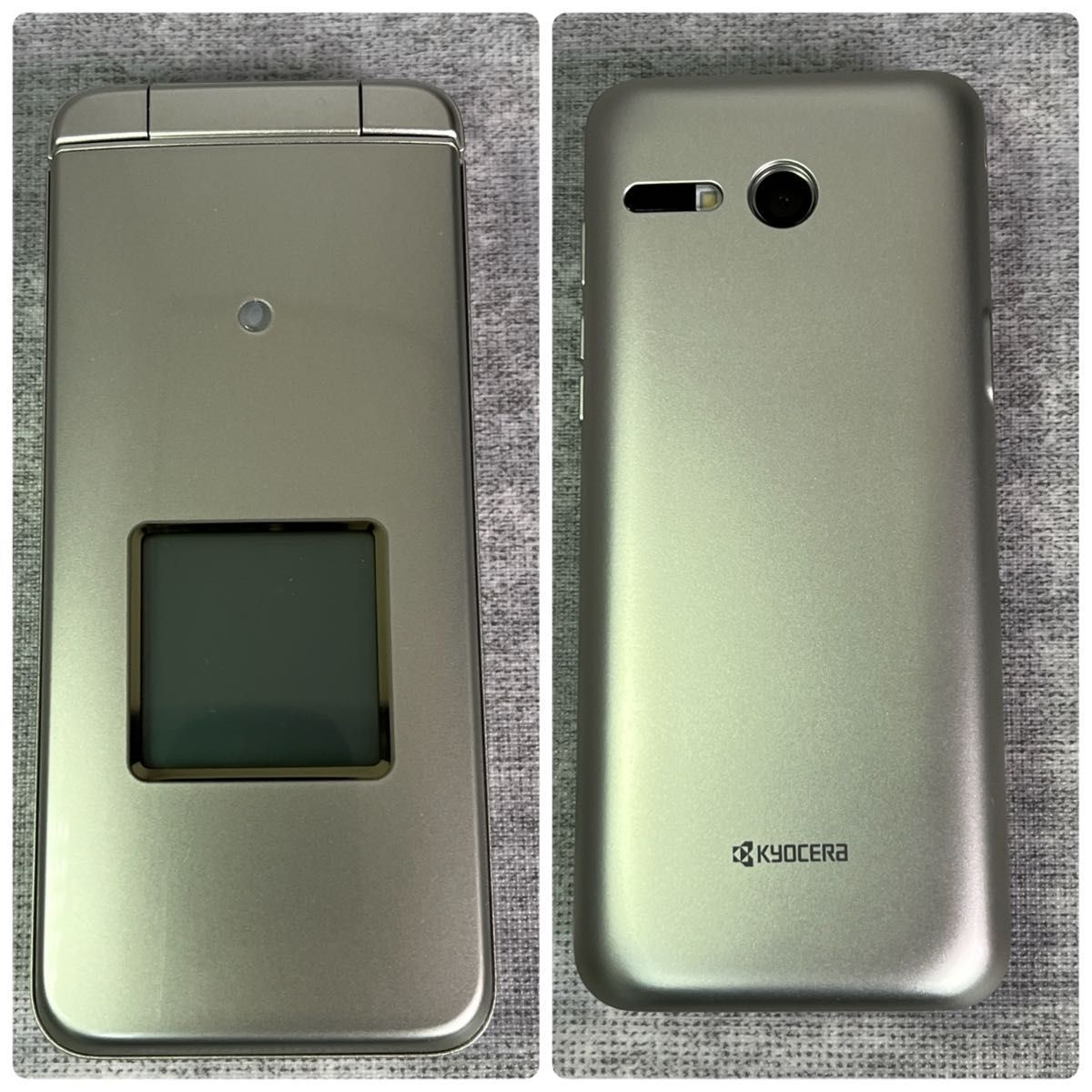 美品 KYOCERA 京セラ KYF43 かんたんケータイライト ガラケー ゴールド