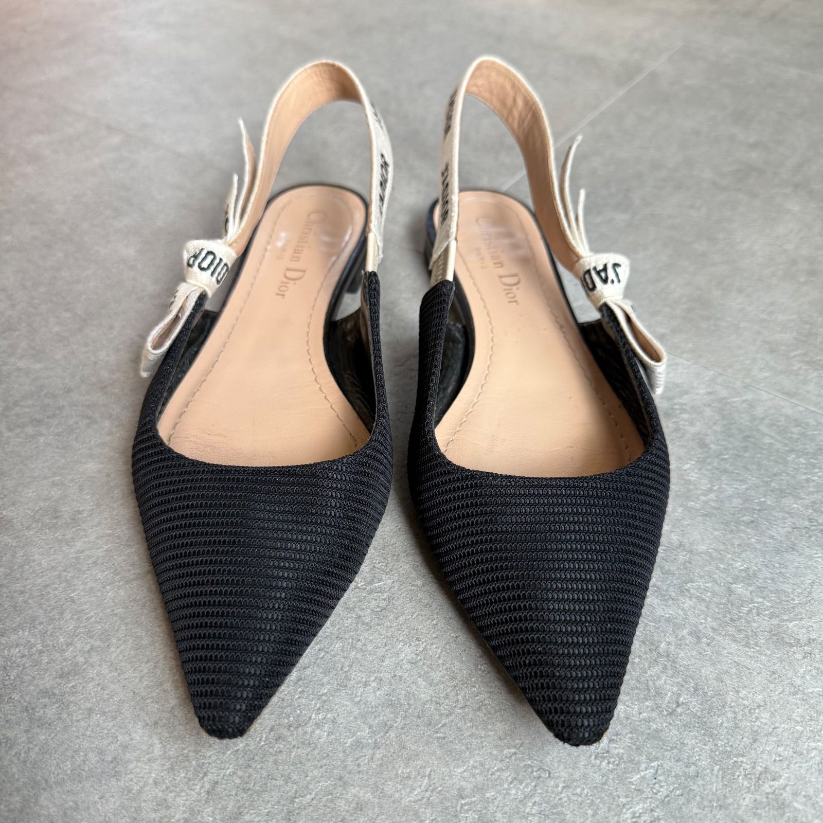 Dior ディオール スリングバックフラットパンプス 36㎝ 美品 Christian Dior クリスチャンディオール J'Adior スリングバック