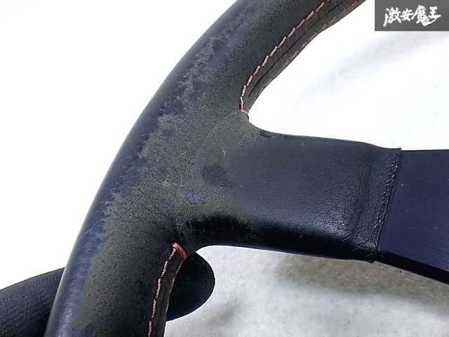 MOMO モモ 汎用 レザー ステアリング ハンドル 3本スポーク 350mm