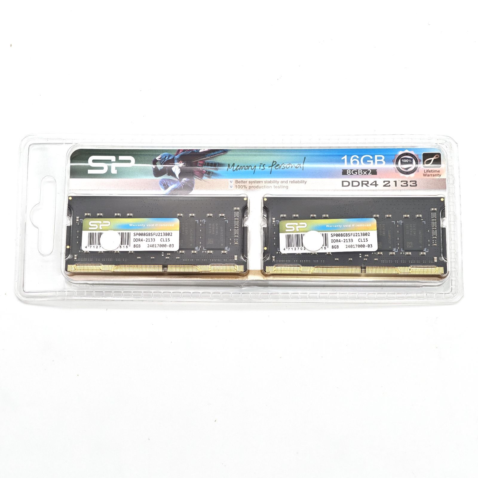 未使用品】Silicon Power SP016GBSFU213B22 DDR4-2133 SO-DIMM 8GB×2枚
