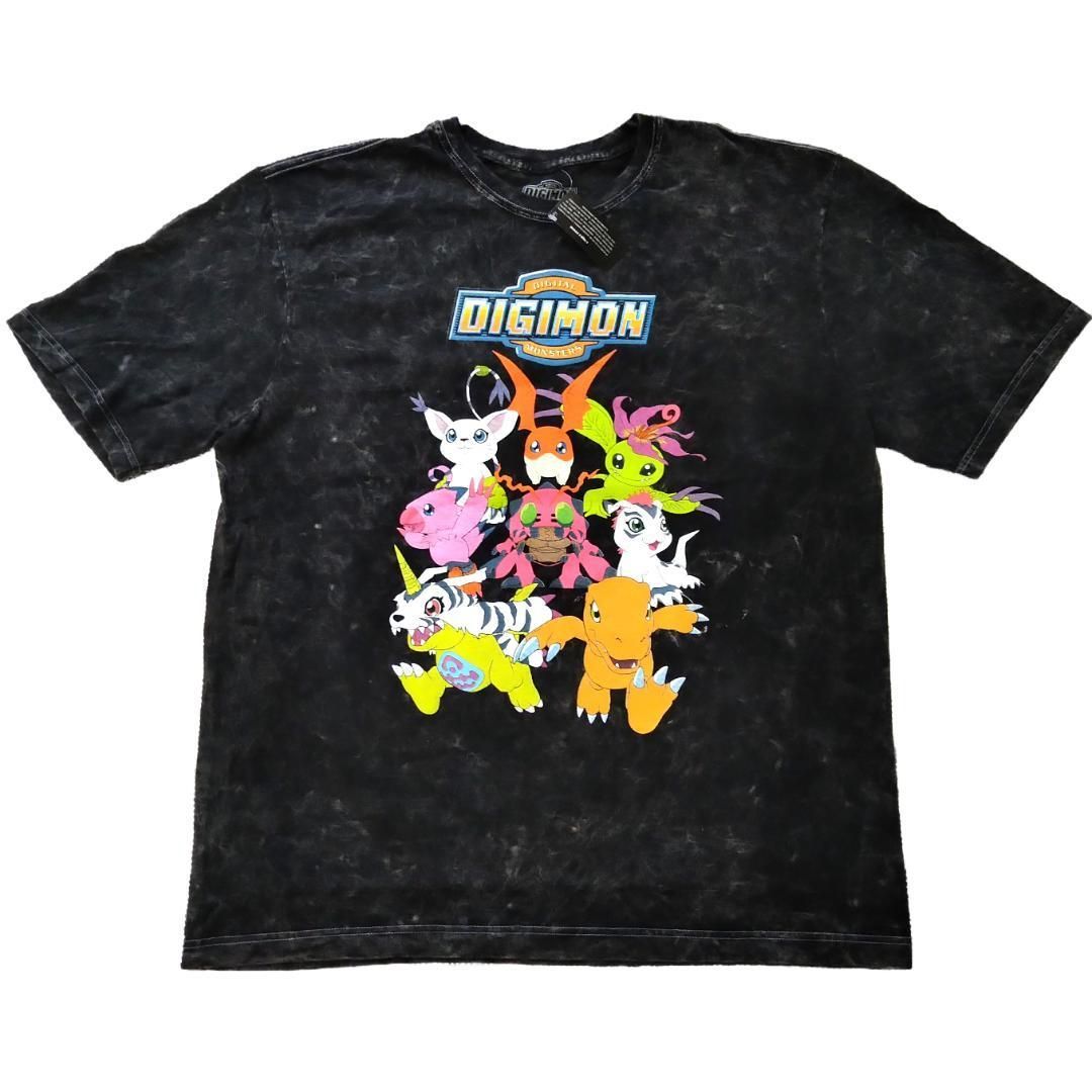 デジタルモンスター ウォッシュ加工Tシャツ 大きいLサイズ デジモン