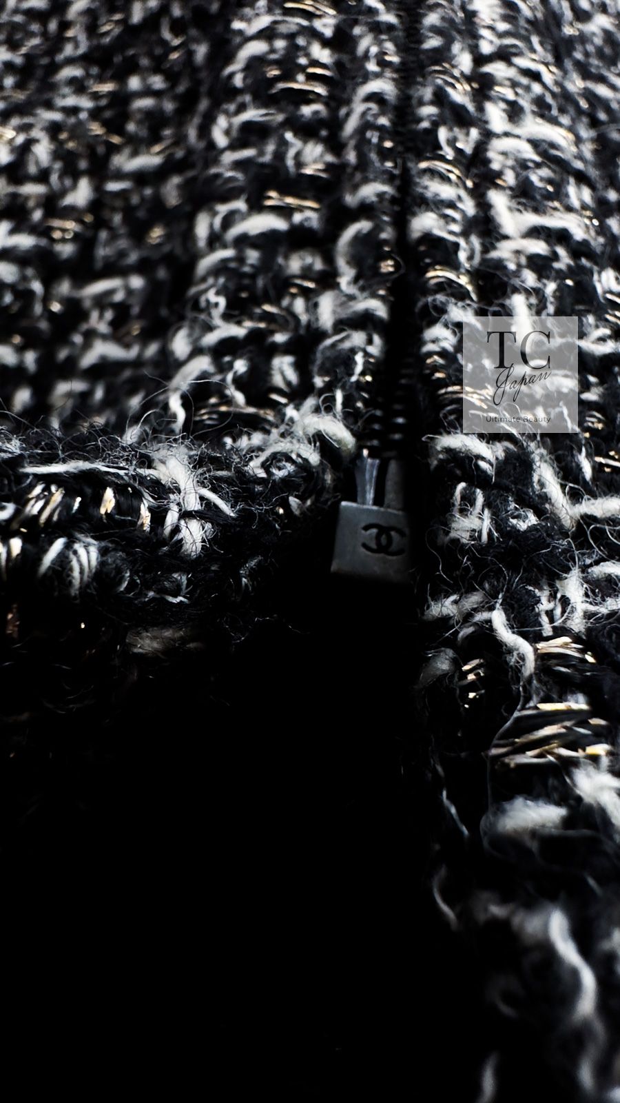 シャネル ジャケット CHANEL ブラック グレー シルバー ゴールド