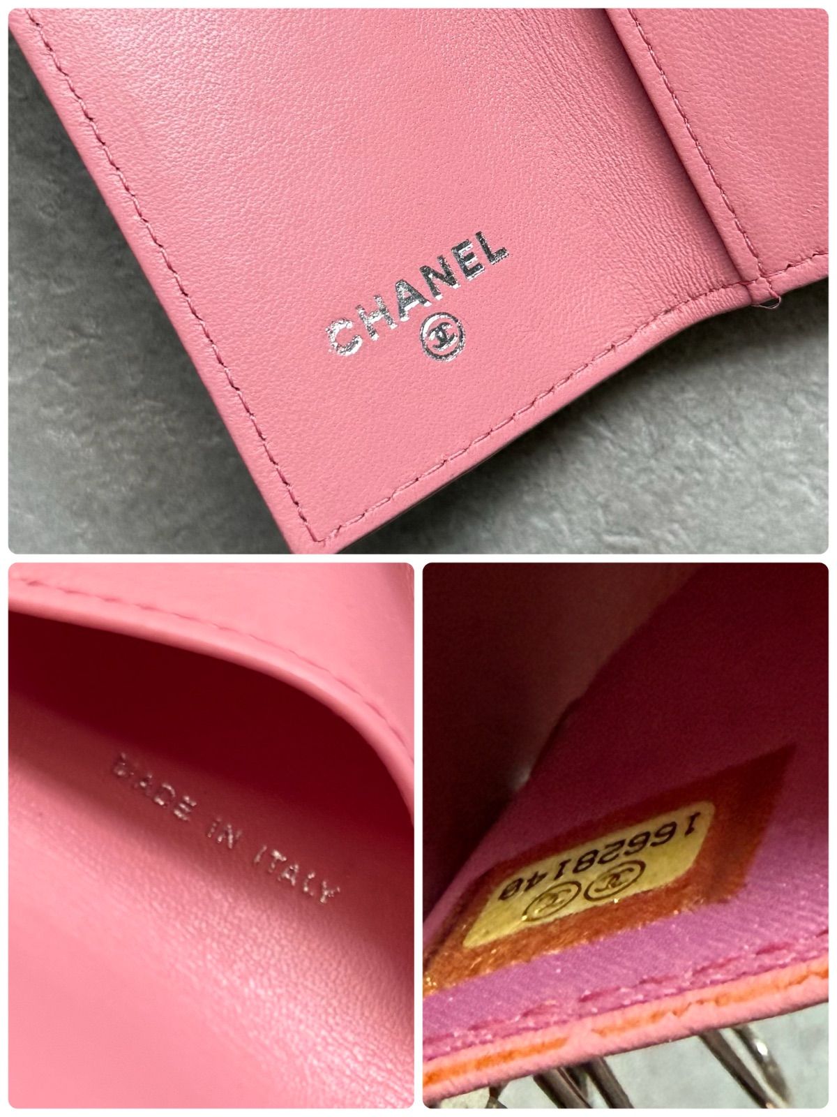  CHANEL シャネル カメリア ココマーク キーケース レザーピンク シルバー金具 6連 き キーケース 小物