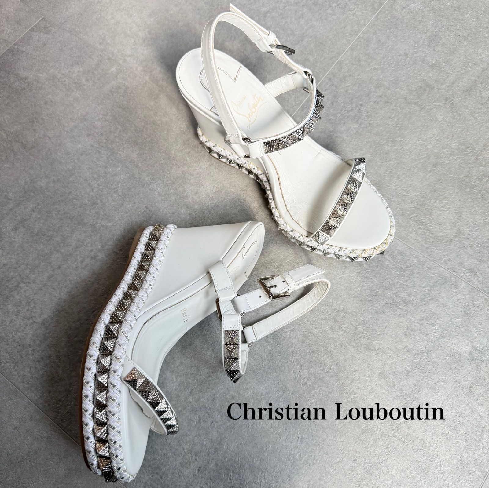 美品 ルブタン Christian Louboutin カタクロウ ウェッジソール