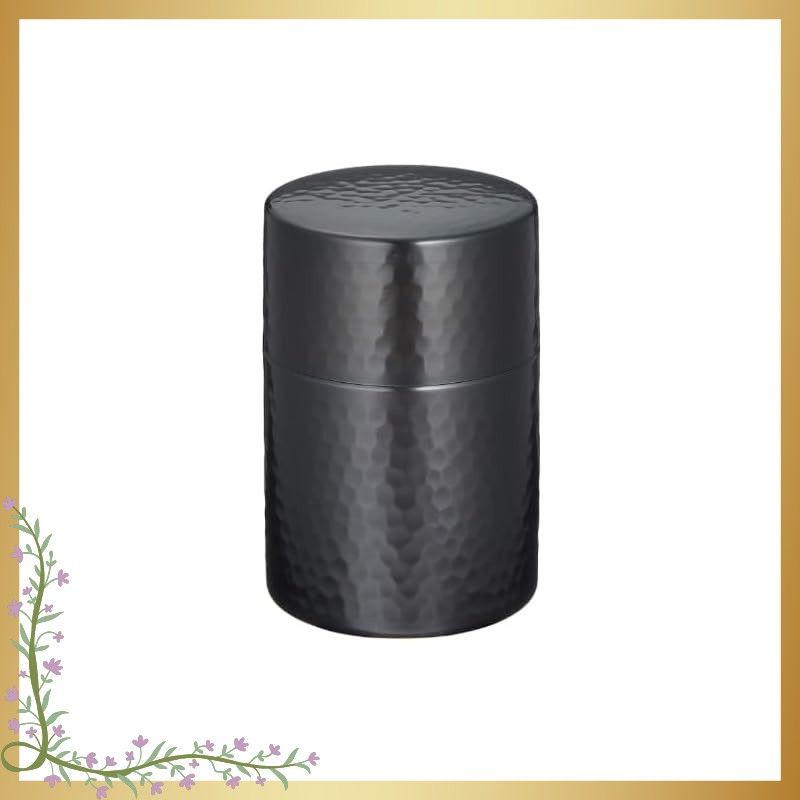 純銅 黒銅仕上げ 鎚目茶筒150 g BC 106