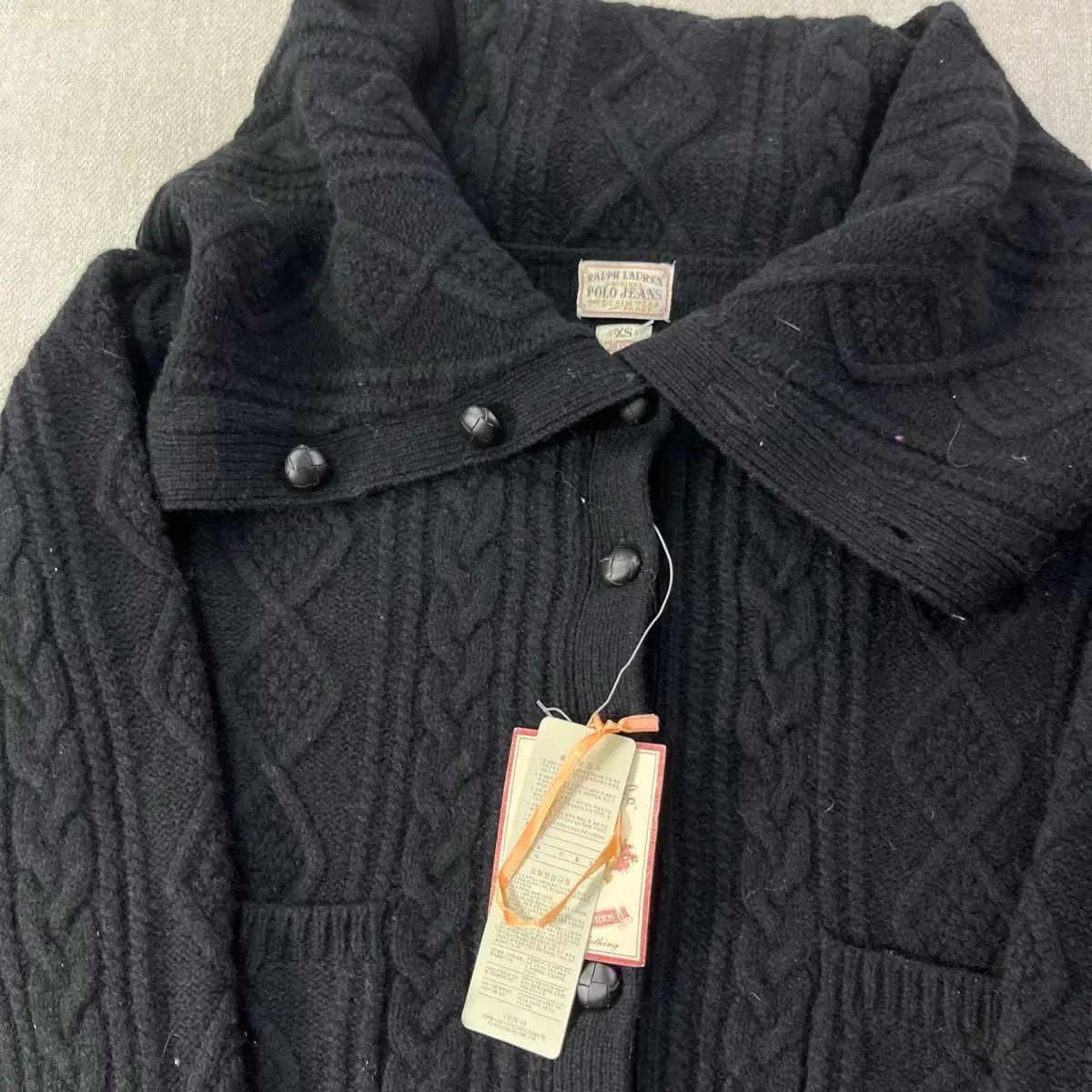 W 95 ポロラルフローレン ジーンズ 新モデル クロップド ケーブル編み カーディガン