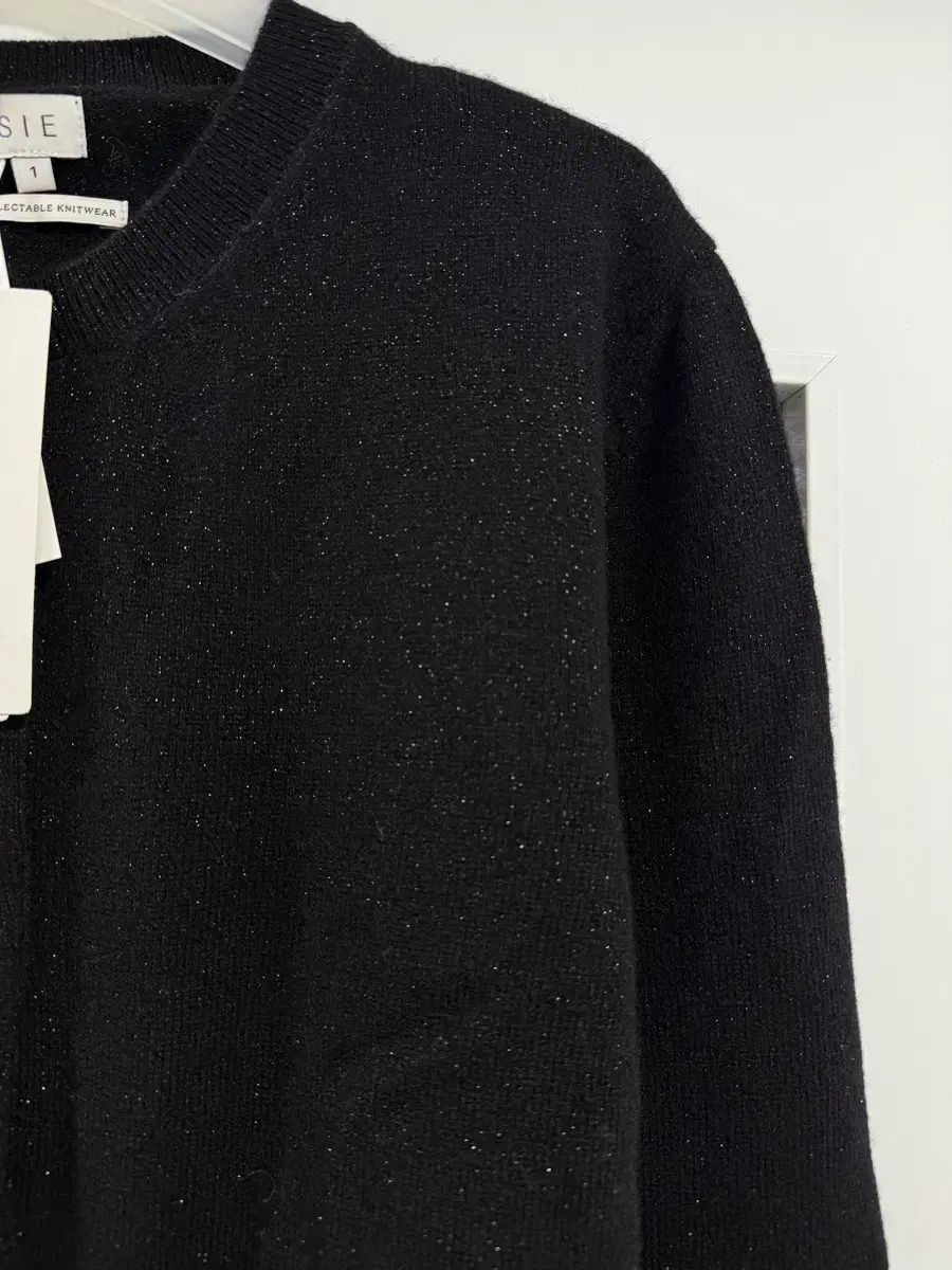  シエsie セレン ウール グリッター カーディガン ブラックS 長袖 カーディガン ボレロ アンサンブル