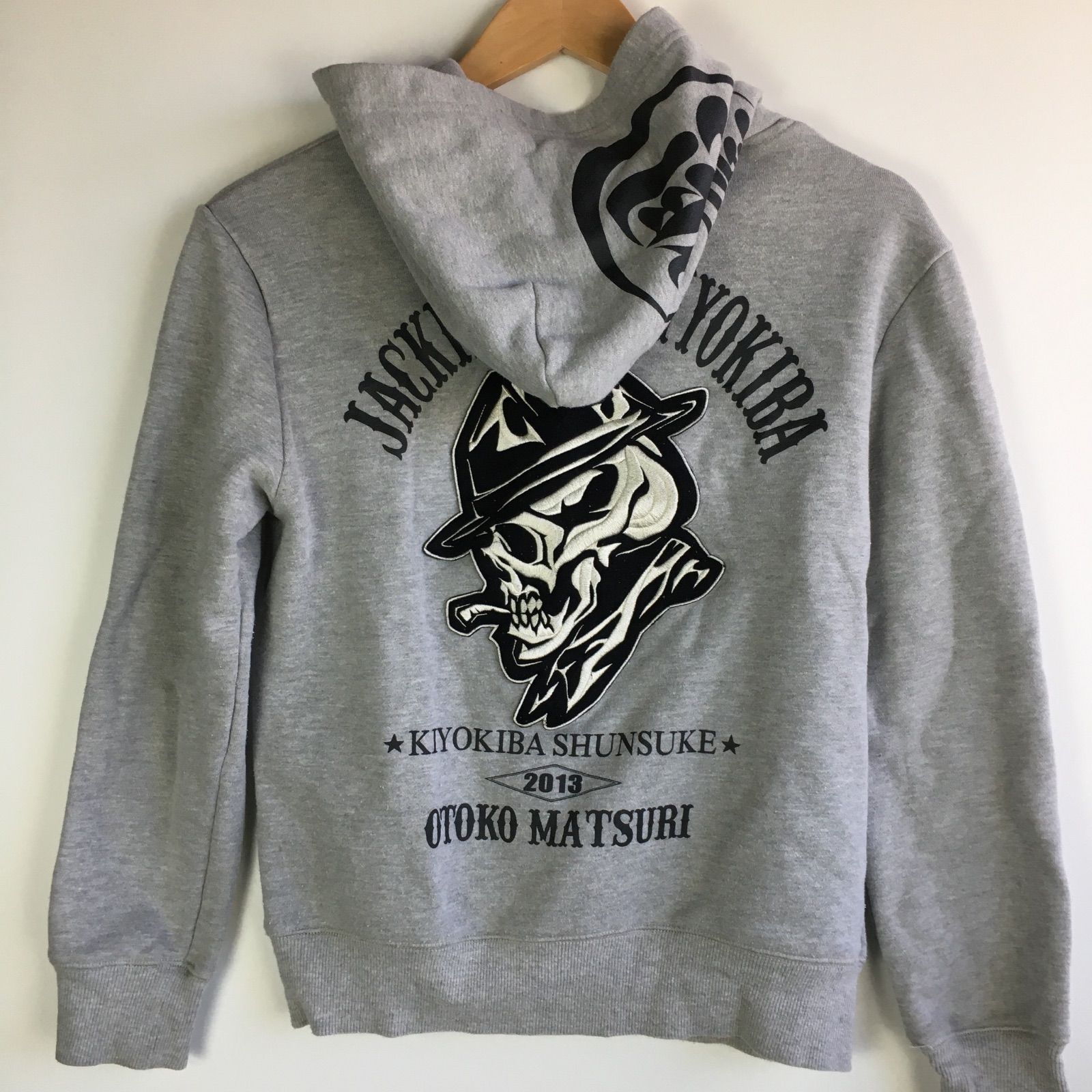 JACKROSE×清木場俊介 男祭り ドクロ コラボパーカー メンズ SM グレー