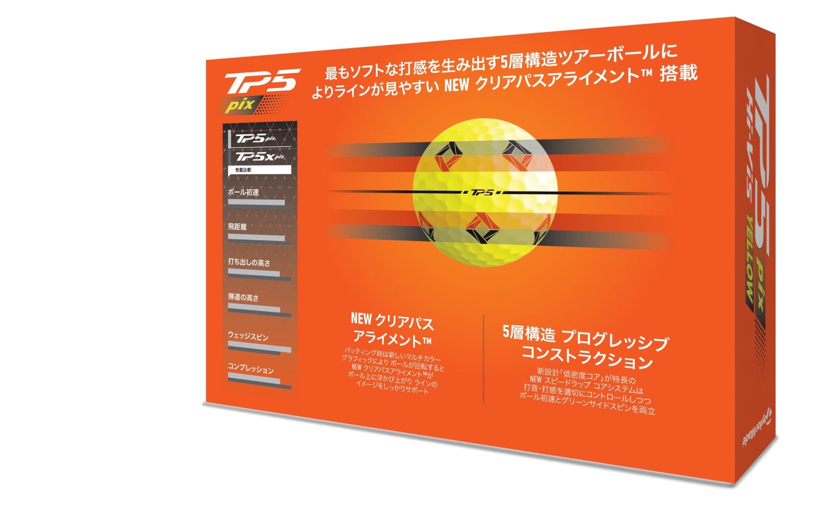 テーラーメイド TAYLOR MADE TMJ 24 TP 5 pix YLW JPN 入り ティーピーファイブ ピックス イエロー ゴルフボール モデル × 2 2ダース