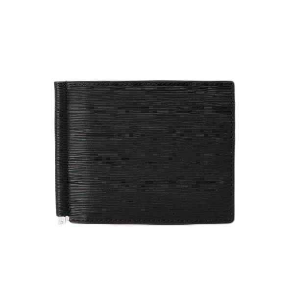 タケオキクチ 財布 レザーリップルシリーズ マネークリップ付 サプレス ウォレット メンズ ブラック 019 00