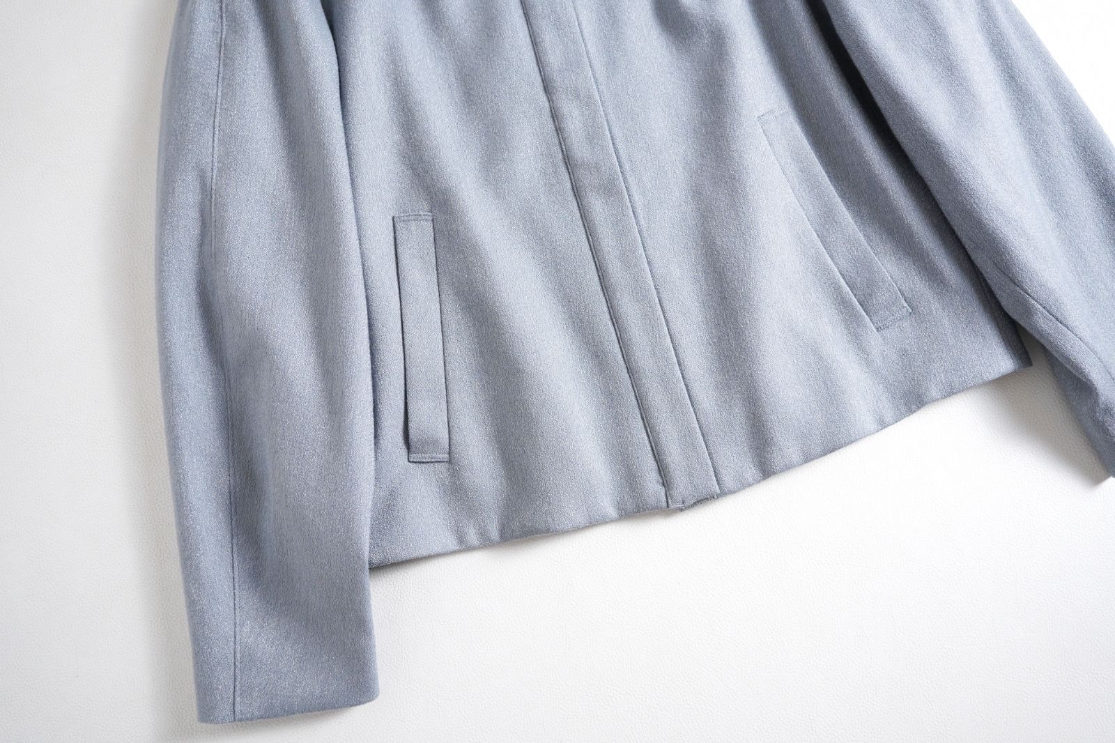 897t*美品 SOEJU ソージュ ウール混 ノーカラー ジップ ジャケット M