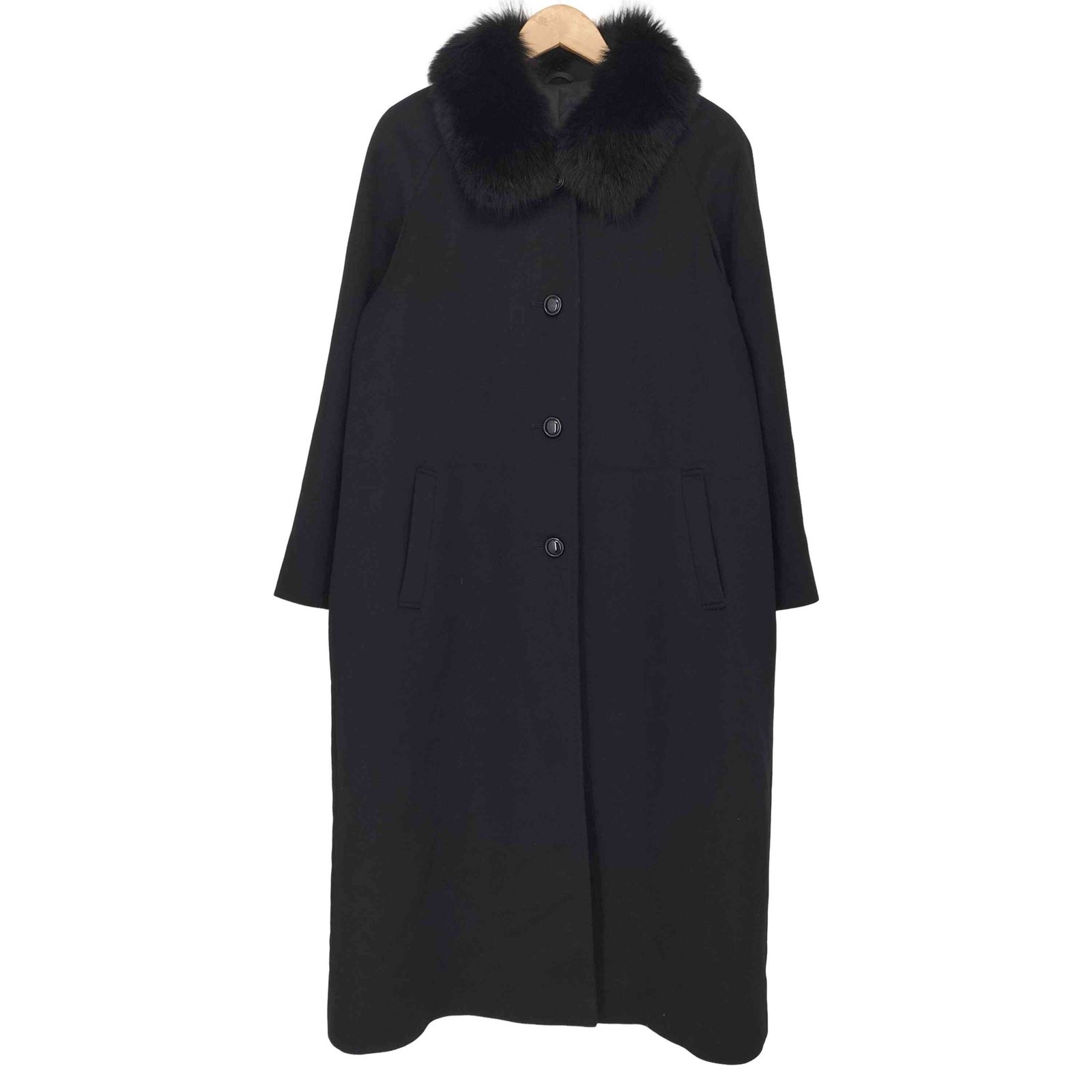 ユーズドフルギ 古着 フォックスファー付カシミヤ100ステン コート レディース 11 AR