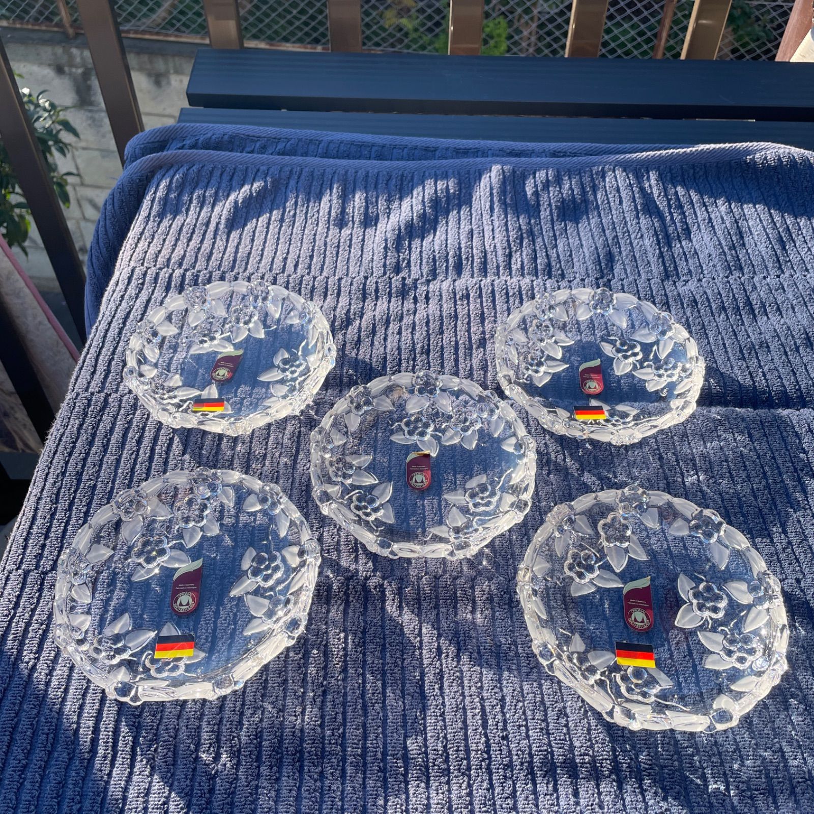 新品未使用✭レトロ ガラス皿 ドイツワルター社カルメンシリーズ 5枚