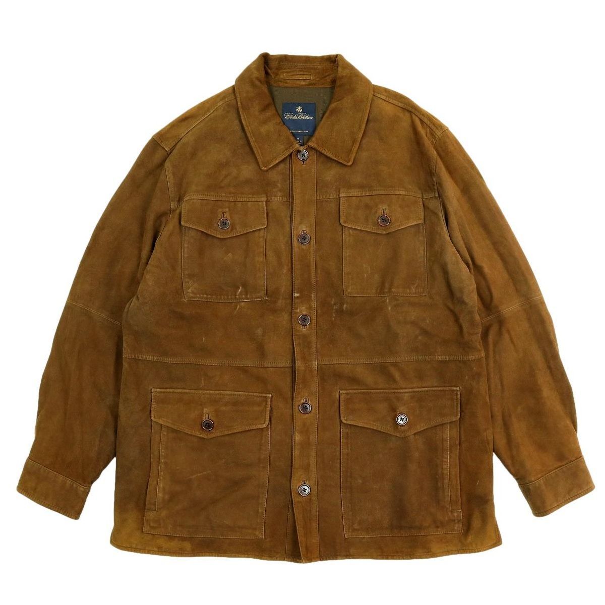 ブルックスブラザーズ レザージャケット スウェード ラム 羊 メンズ S M相当 S3634】【羊革】Brooks Brothers ブルックスブラザーズ レザー
