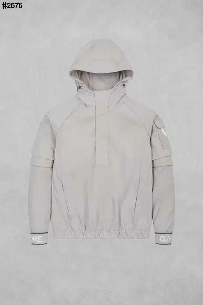 メンズゴルフウェア デザインテープ着脱 ウィンドブレーカー ウーブン アノラック フード ジャケット