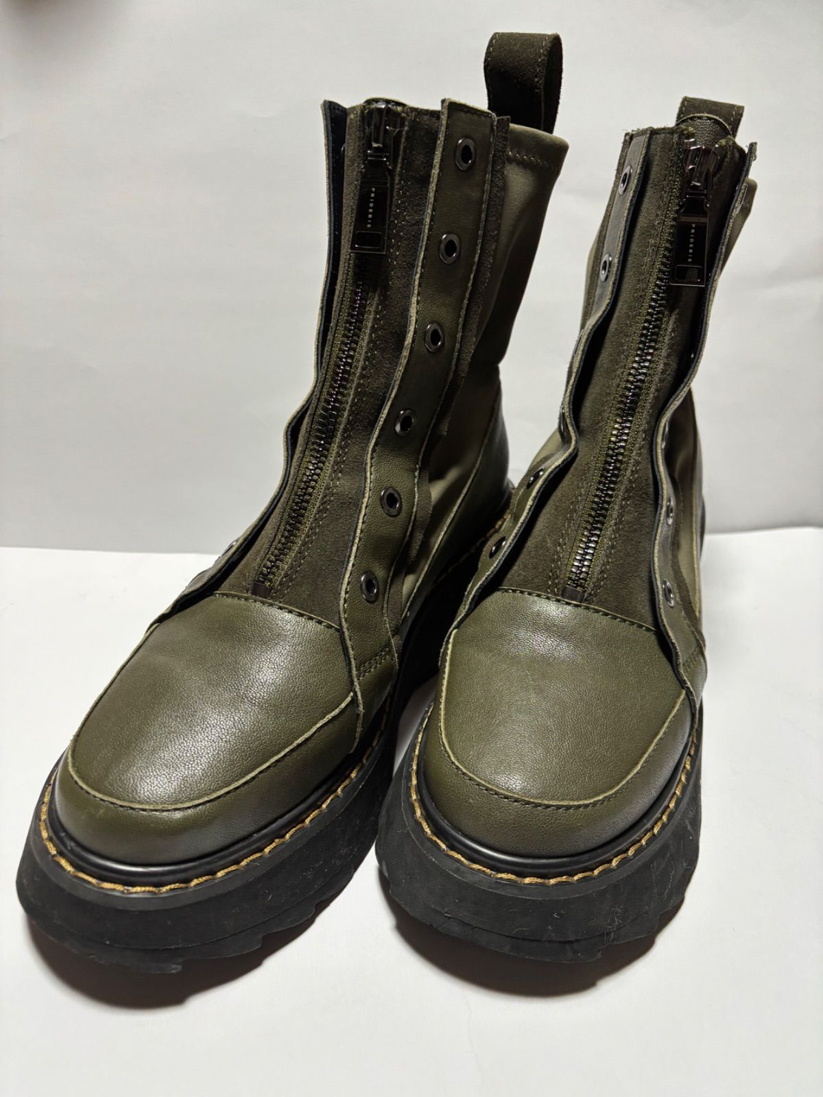 PRIDE BIS カーキジップブーツ23〜23.5